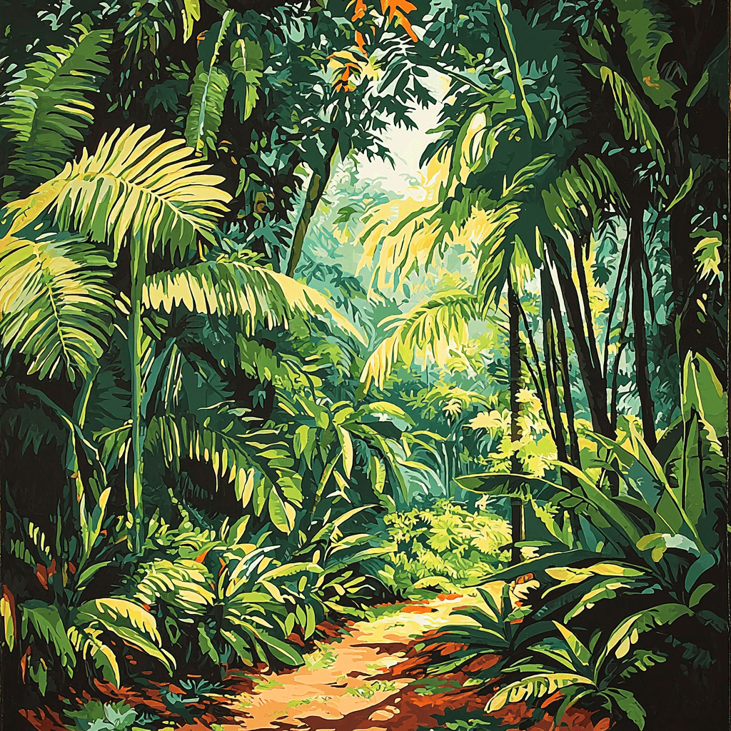 Henri Rousseau Inspired Emerald Canopy Paint By Color