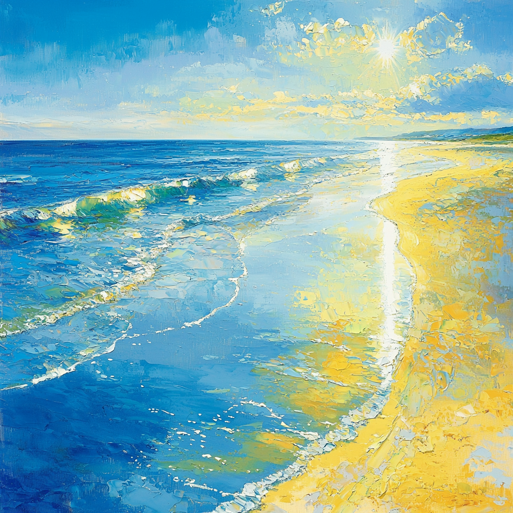 Claude Monet Inspired Sunkissed Beach Bliss Number Painting