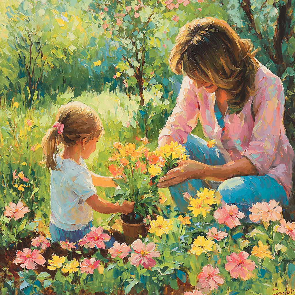 Cherished Garden Moments Number Painting