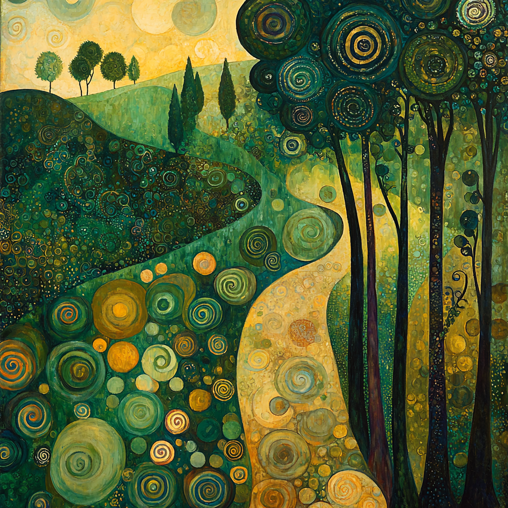 Gustav Klimt Inspired Enchanted Landscape DIY Paint By Numbers