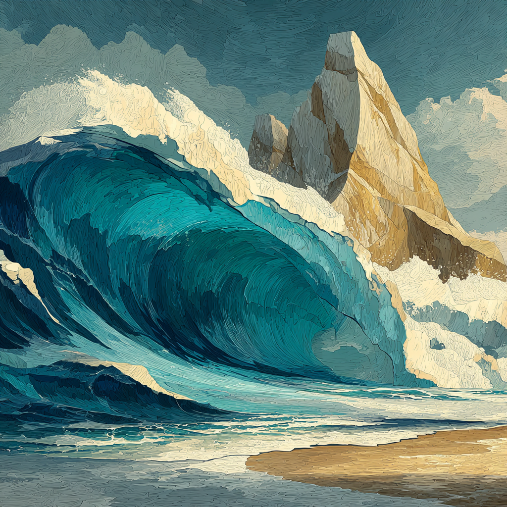 Michelangelo Inspired Ocean Anvil paint by color