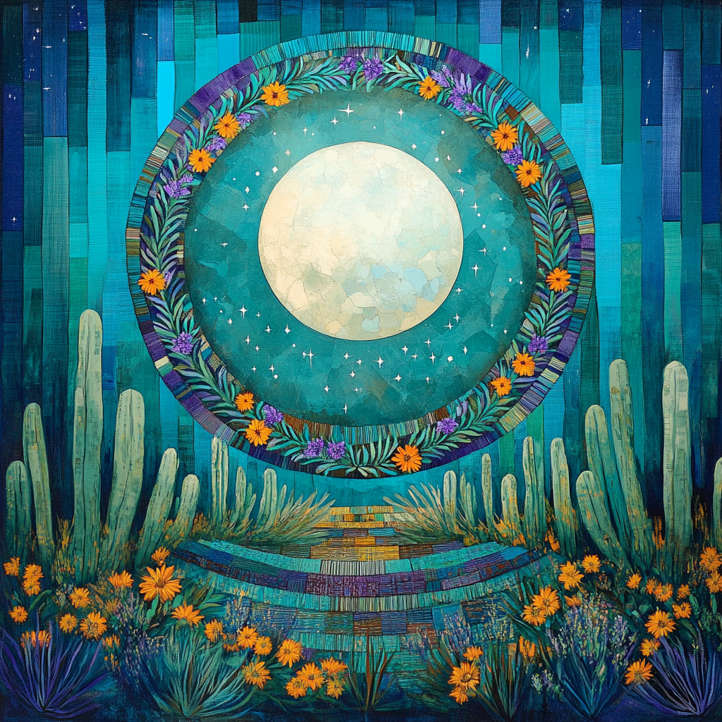 Frida Kahlo Inspired Cactus Moon Lullaby paint by number