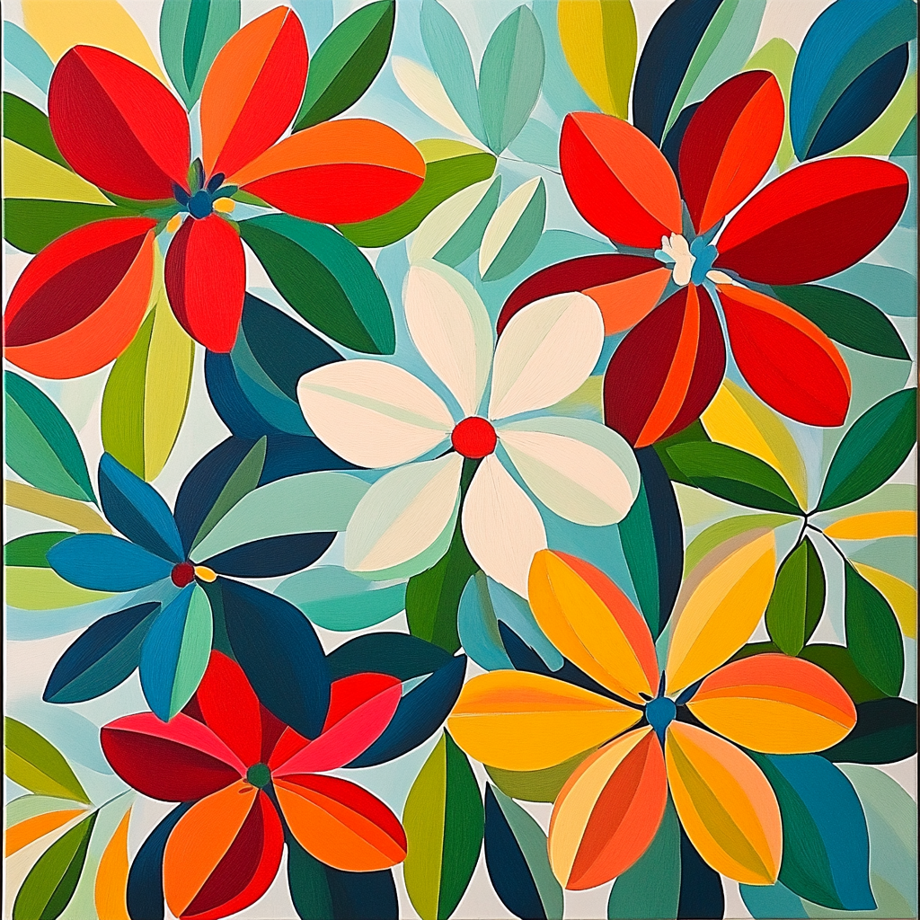 Henri Matisse Inspired Bold Floral Patterns painting number kit
