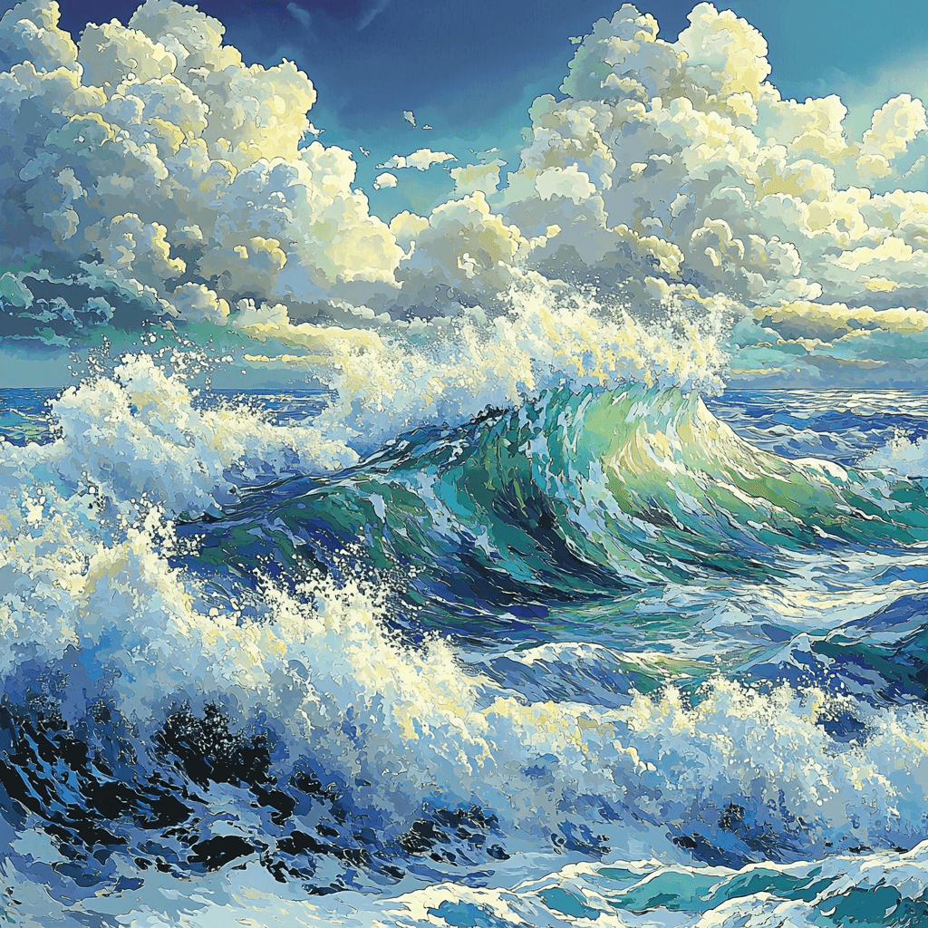 Katsushika Hokusai Inspired Waves Of Color Numbered Painting Kits