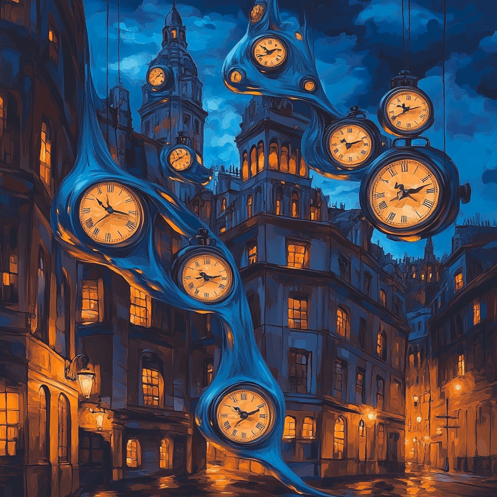 Salvador Dali Inspired Dreamy Cityscape Numbered painting kits