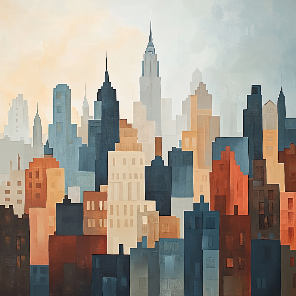 Amedeo Modigliani Inspired Stylized Cityscape Numbered painting kits