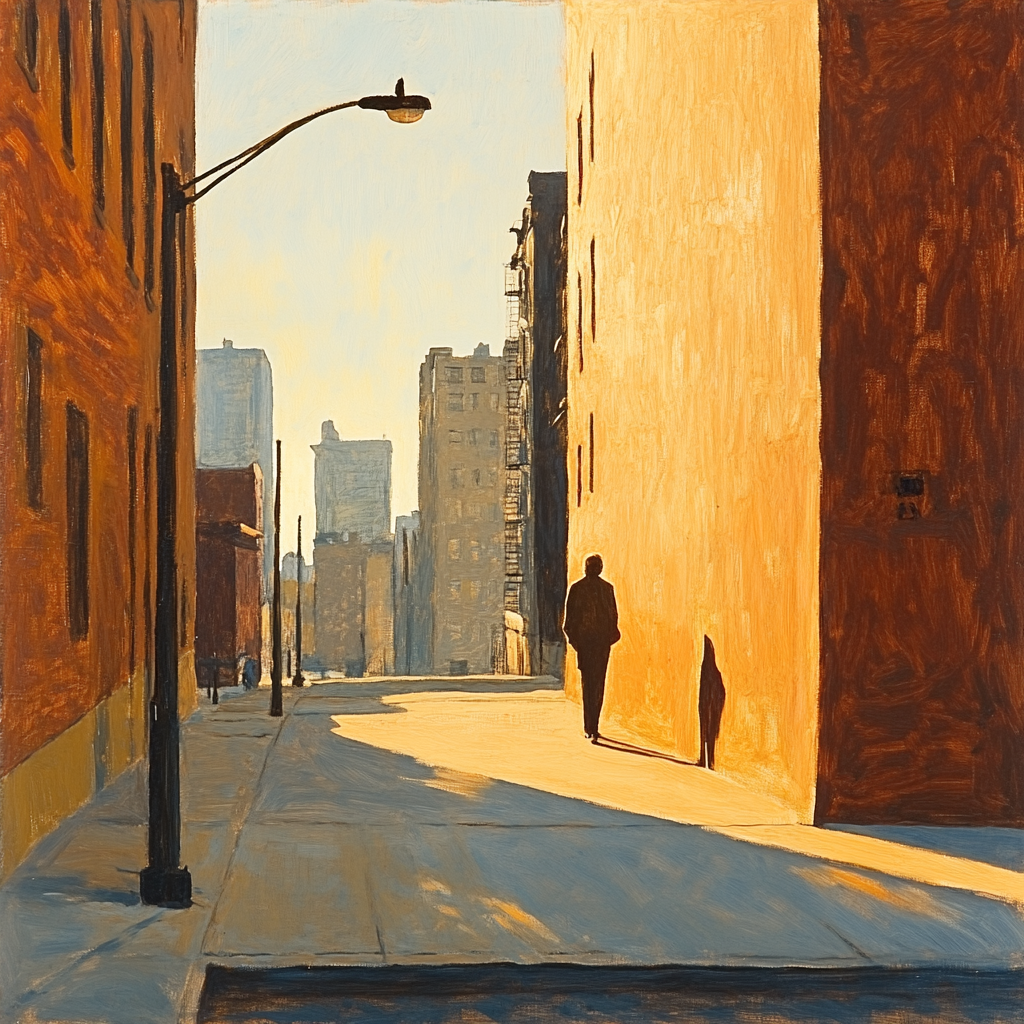 Edward Hopper Inspired Lonely Street Number painting