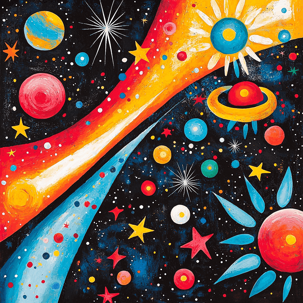 Joan Miró Inspired Celestial Dance Of Planets Number Painting