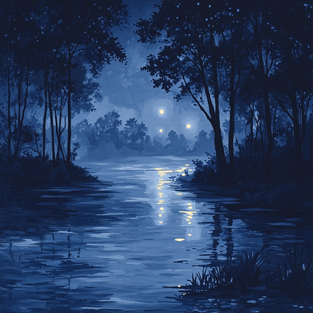 Georges Seurat Inspired Nocturnal Radiance Paint By Number