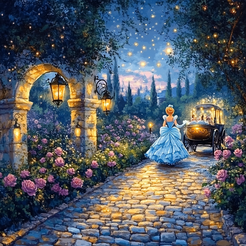 Cinderella Midnight Carriage paint by color