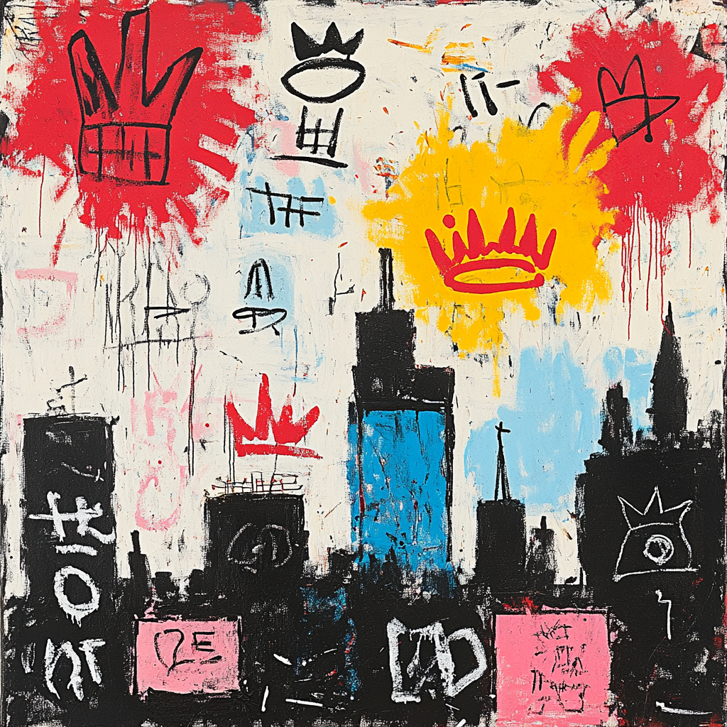 Jean-Michel Basquiat Inspired Urban Dreams paint by color