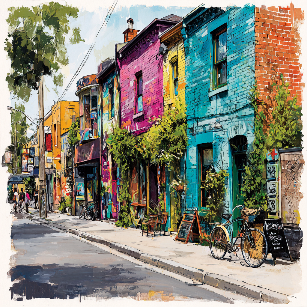 Fitzroy Street Art And Cafes Melbourne Australia paint by color