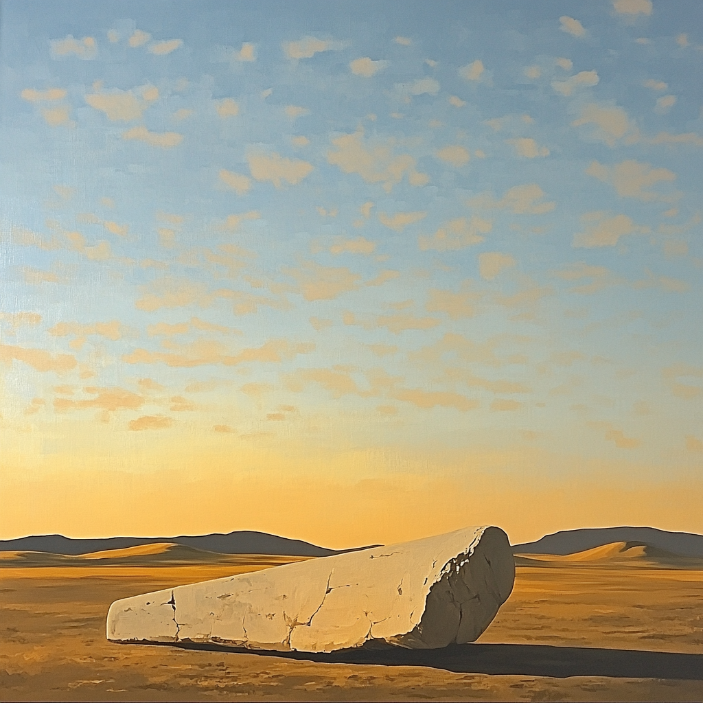 Georgia OKeeffe Inspired Desert Bone Silhouette At Dawn Number painting