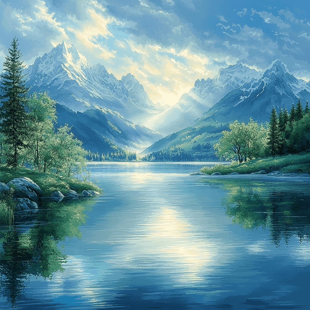 Thomas Kinkade Inspired Reflections Of Peace DIY Paint By Numbers