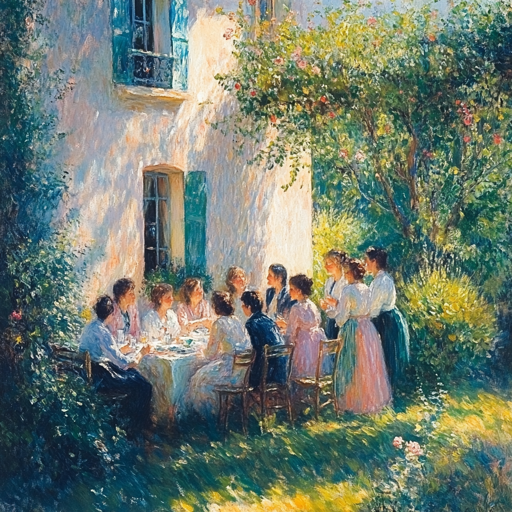 Pierre-Auguste Renoir Inspired Garden Party With Friends Paint by numbers art