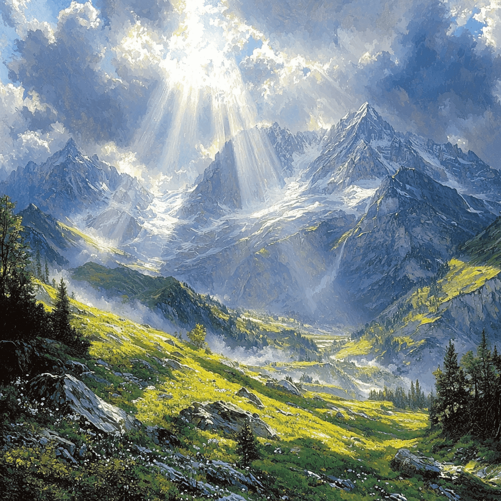 Albert Bierstadt Inspired Sublime Mountain Majesty Numbered Painting Kits