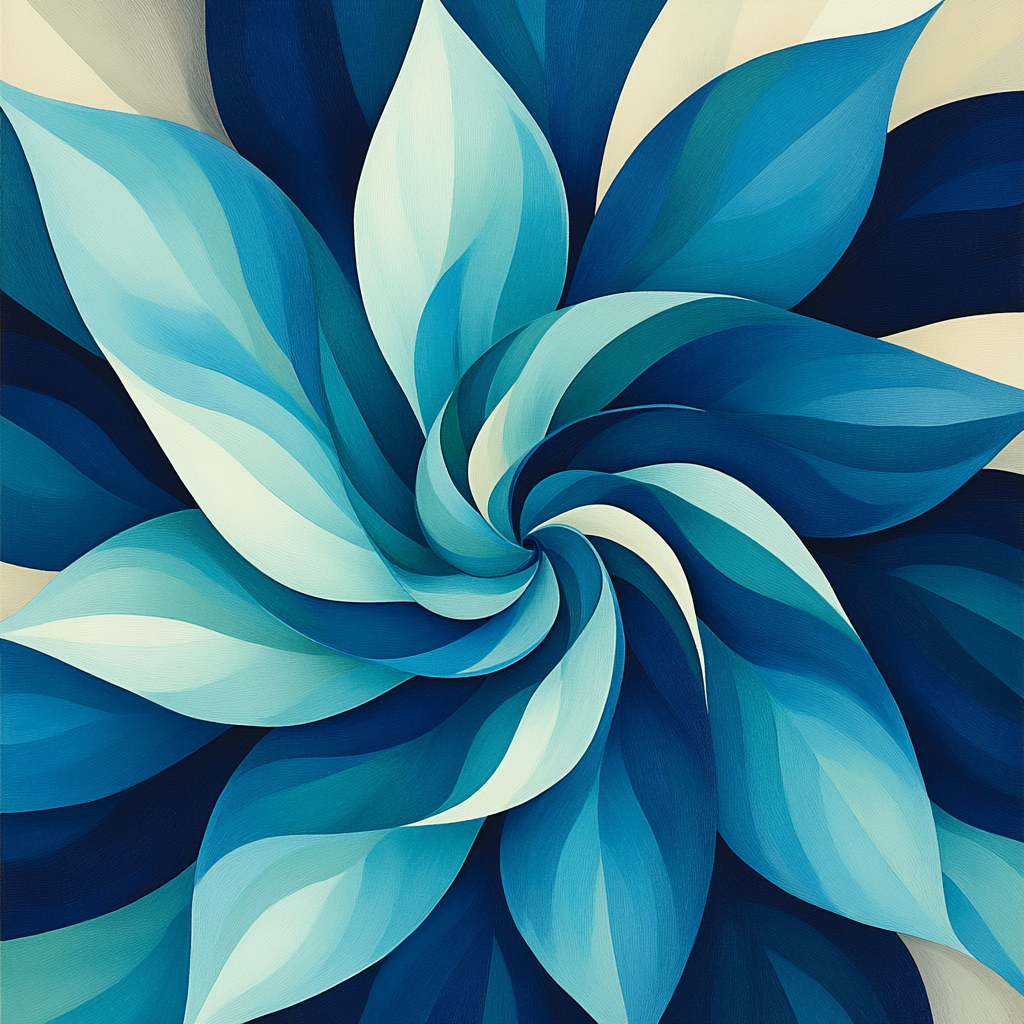 Georgia O Keeffe Inspired Azure Agave Spiral Close Up painting number kit