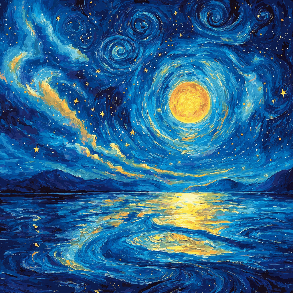 Vincent Van Gogh Inspired Ethereal Nightscape Numbered Painting Kits