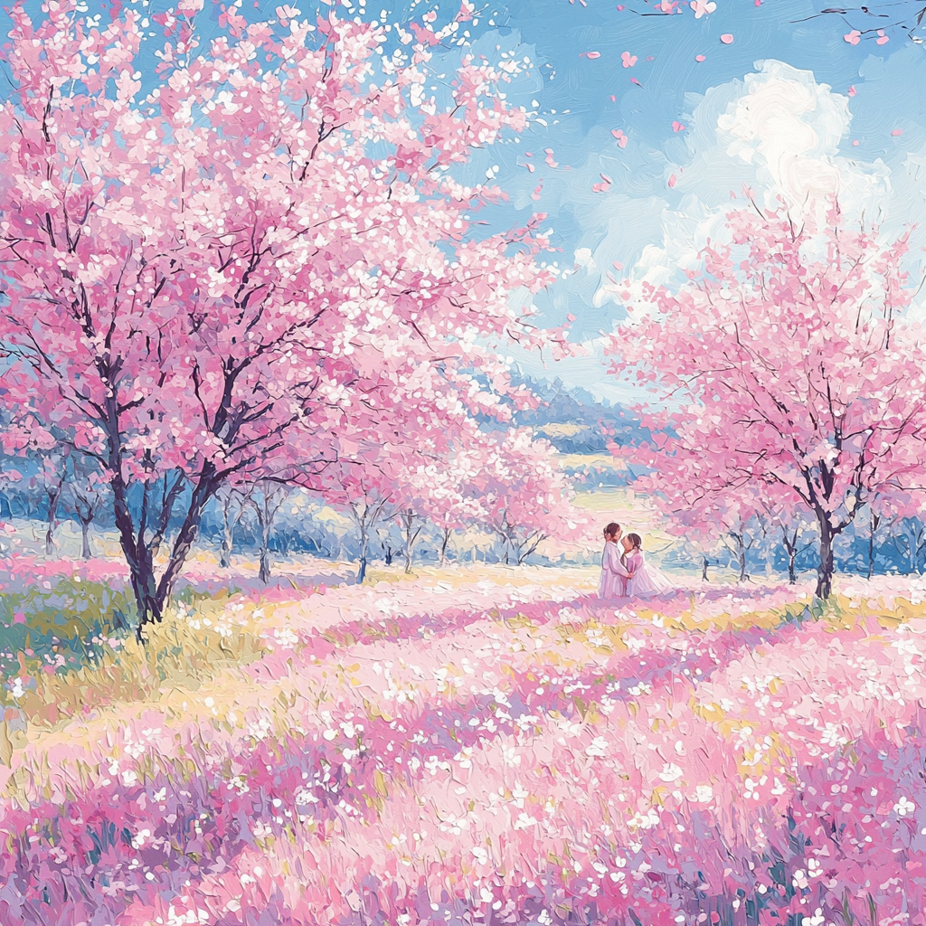 Gentle Blossoms Of Spring Paint By Numbers Art