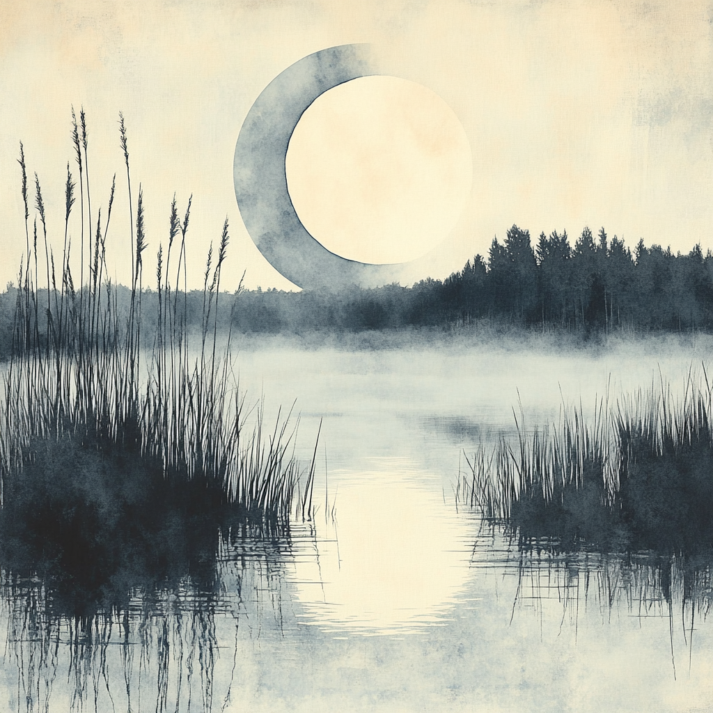 Zhao Mengfu Inspired Moonlit Marsh Study Paint by numbers art