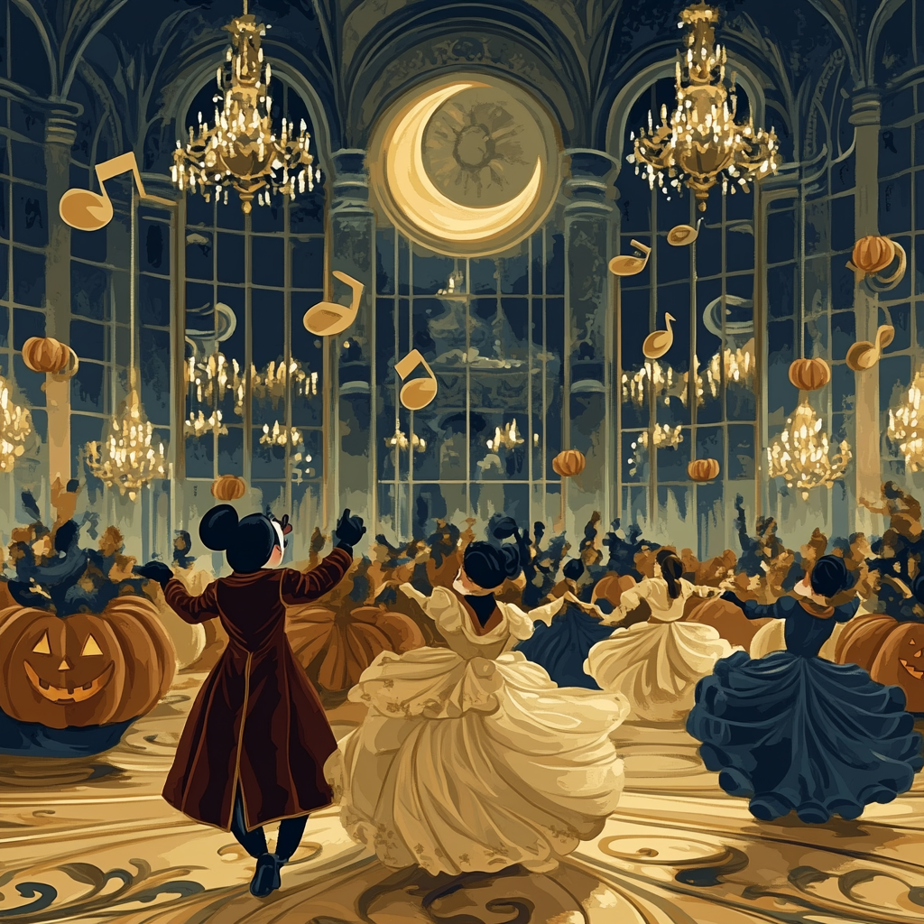Midnight Ballroom With Enchanted Masks paint by color