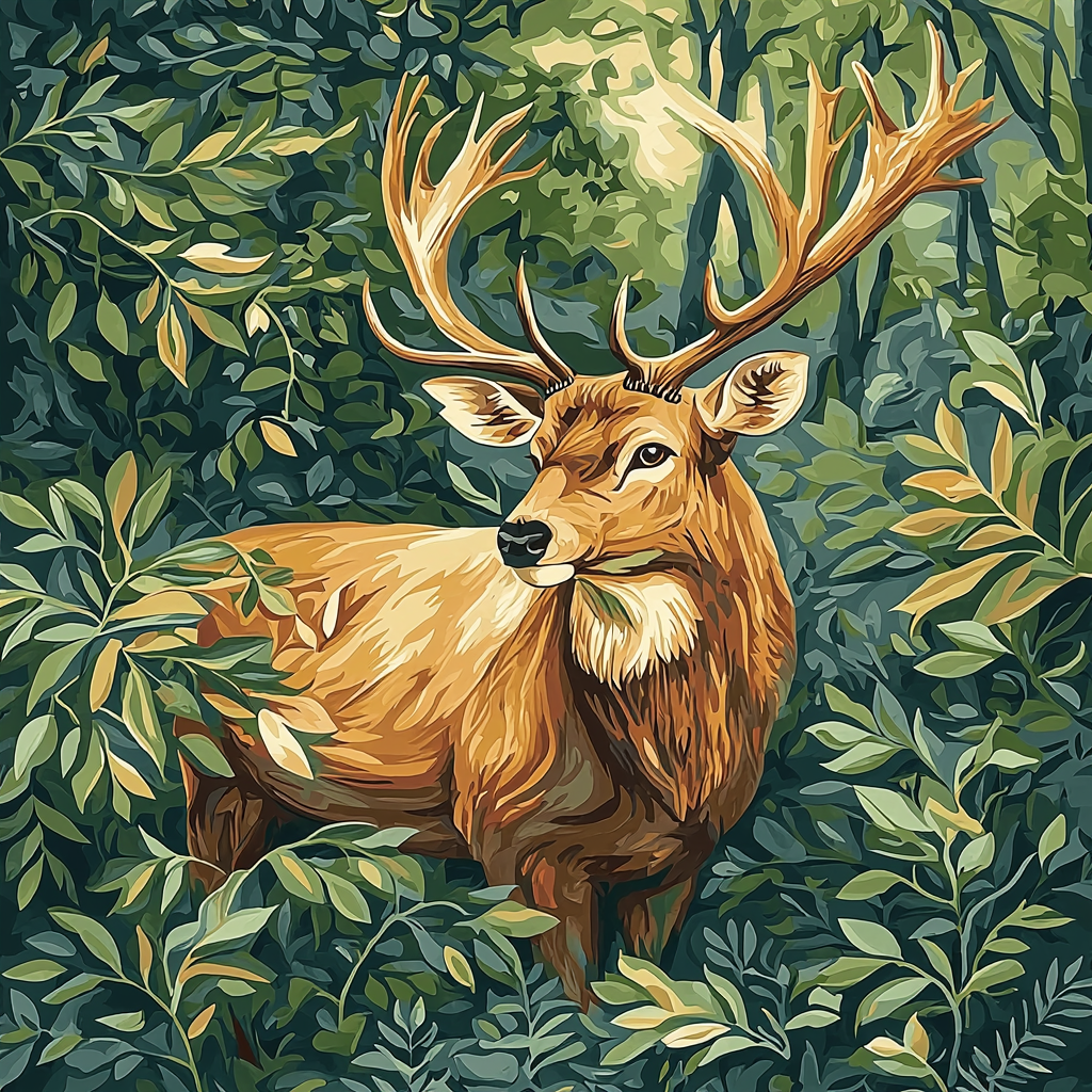 John James Audubon Inspired Guardian Of The Forest Paint By Color
