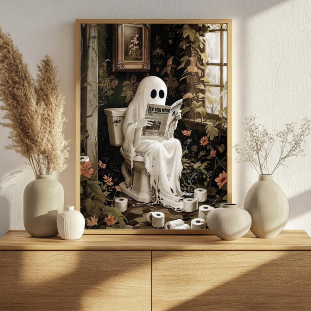 Mandun Halloween Ghost Paint by Numbers Kit Acrylic DIY Home Decor