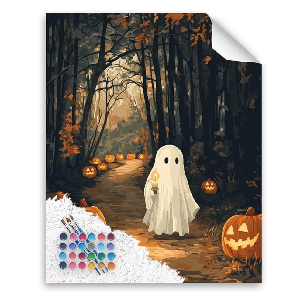 Ghost Holding An Umbrella Paint By Number
