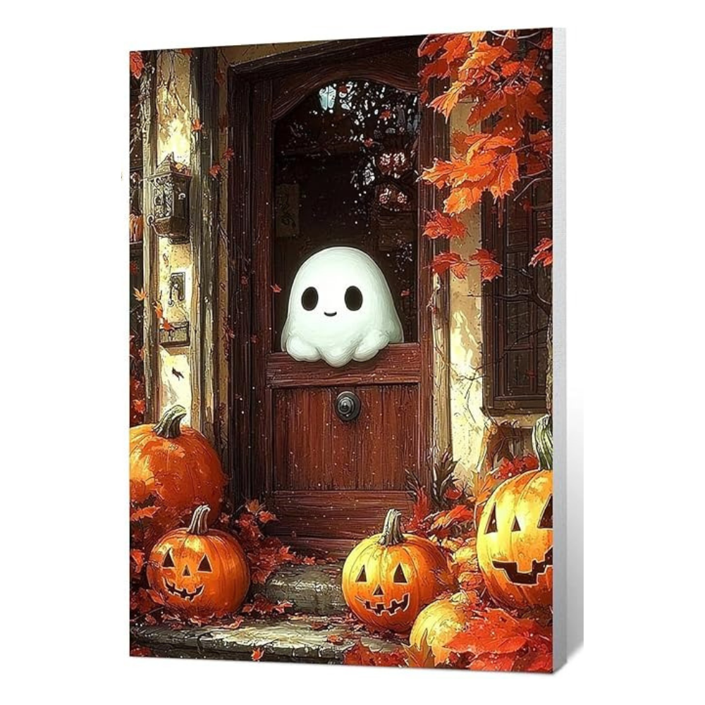 Halloween Cat And Pumpkin Paint by Numbers Kit