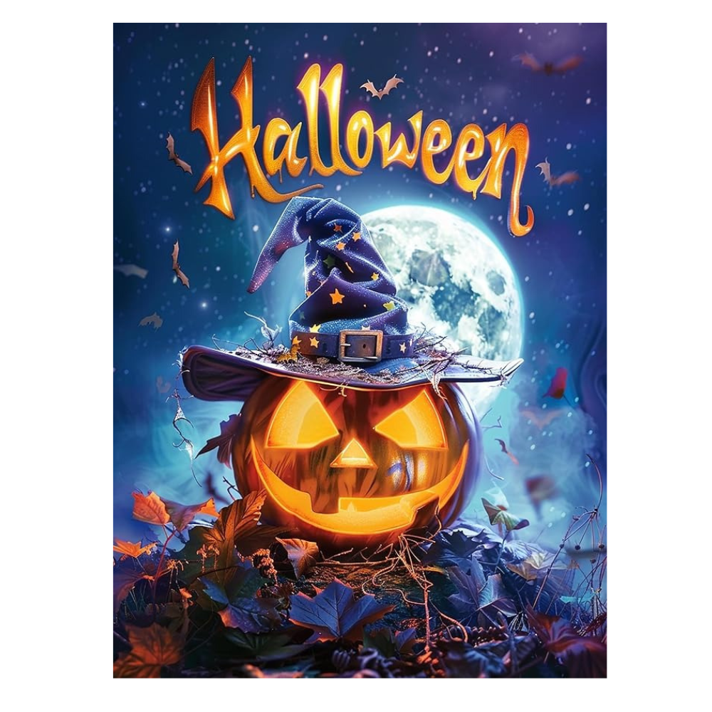 Full Moon Pumpkin Halloween Paint by Numbers