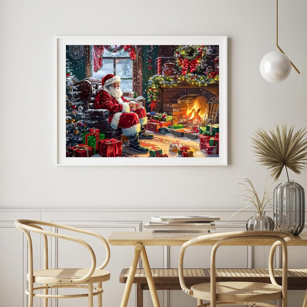 Christmas Landscape Paint by Numbers Kit Framed Canvas with Easel