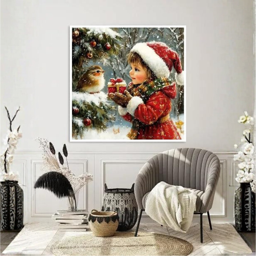 Christmas Paint by Numbers DIY Canvas Painting Kit 