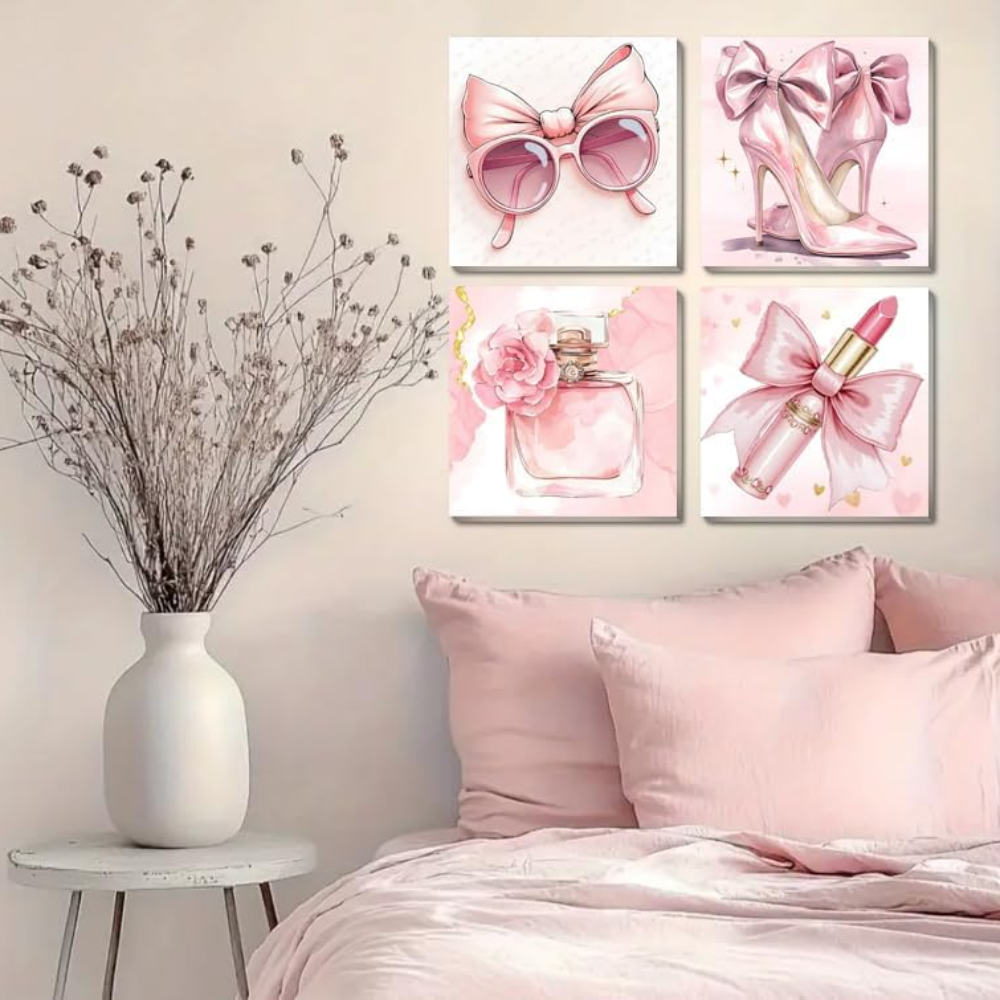 4 Pack Framed DIY Paint by Numbers Kit for Adults Beginner