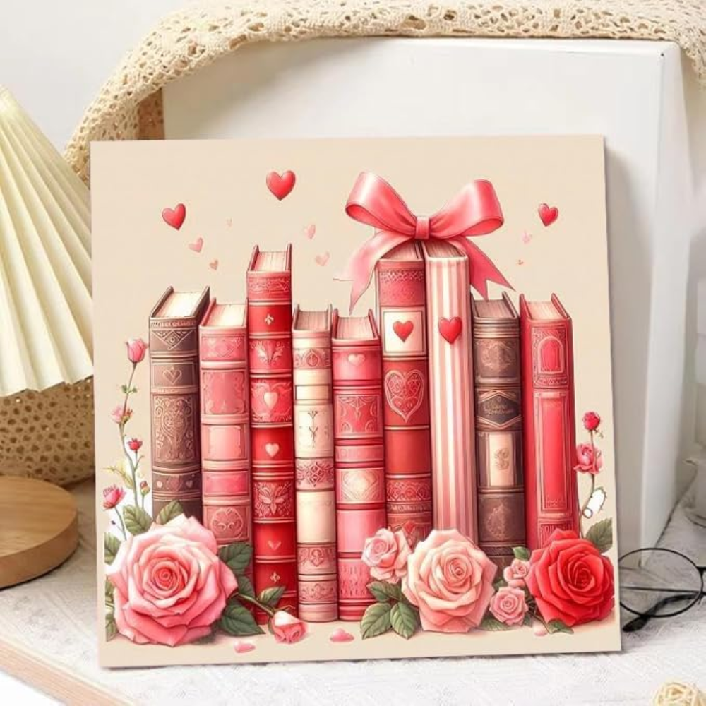 4 Pack Of Framed Paint by Numbers Kit for Adult Beginners Valentine's Day Book