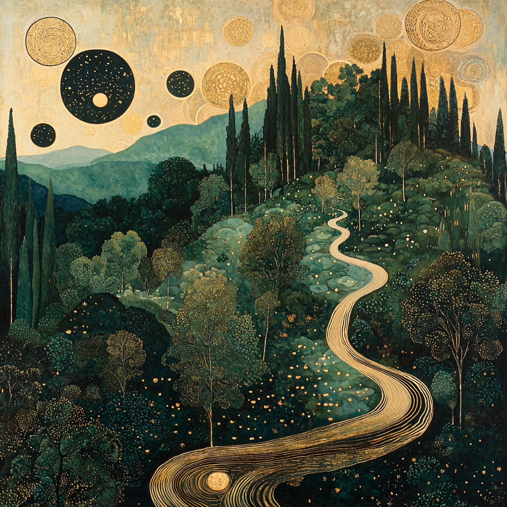 Gustav Klimt Inspired Ethereal Symphony Of Nature Painting Number Kit