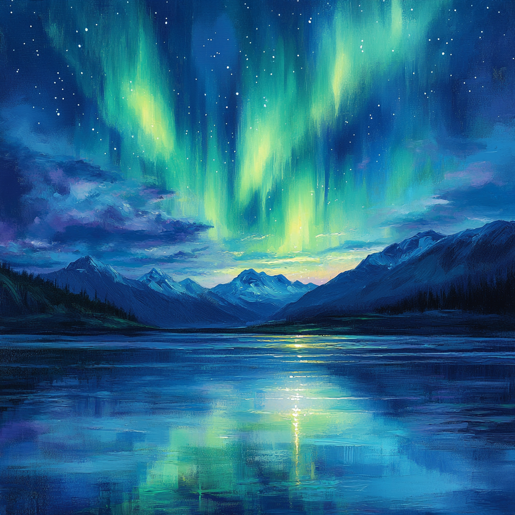 Leonardo Da Vinci Inspired Celestial Aurora painting number kit