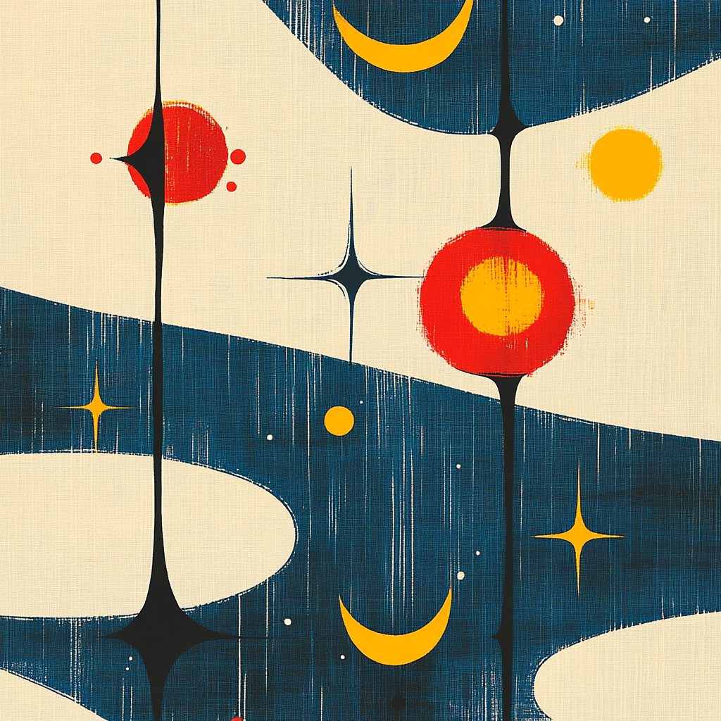 Joan Miró Inspired Constellations Celestial Drift Number painting