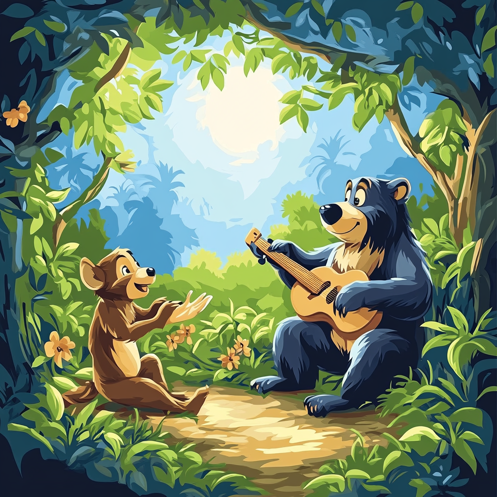 Baloo And Mowgli Song DIY paint by numbers