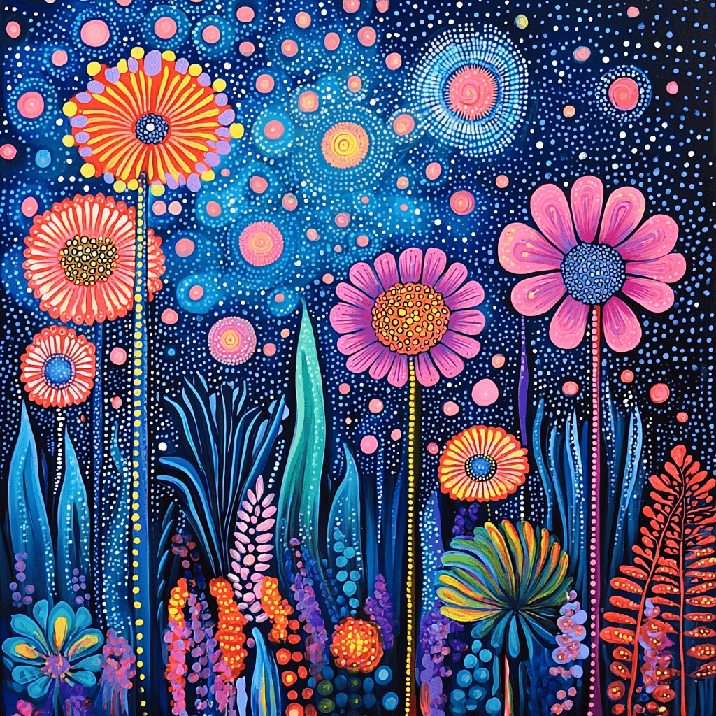 Kusama Inspired Cosmic Blossom DIY Paint By Numbers
