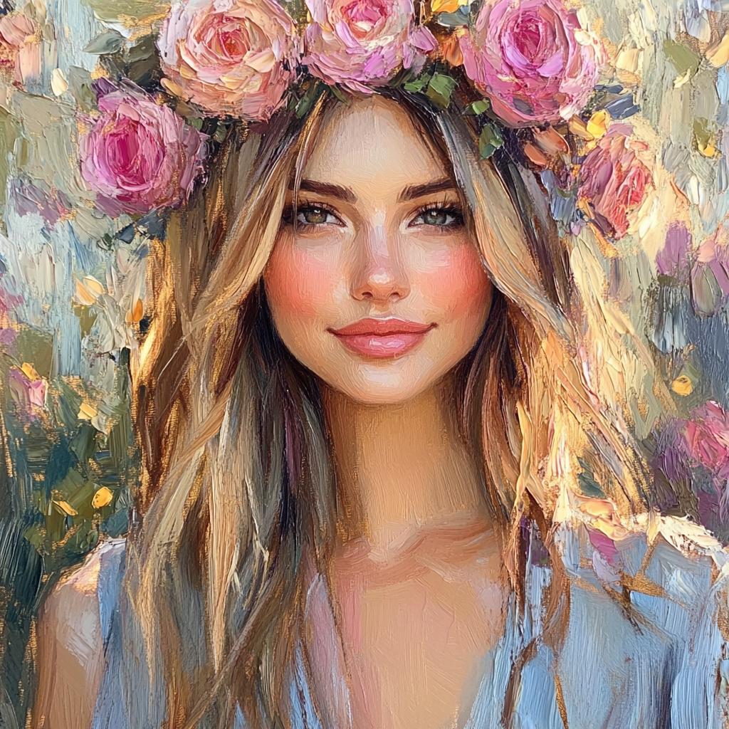 Pierre-Auguste Renoir Inspired Flower Crown Number painting
