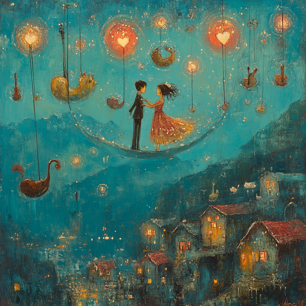 Marc Chagall Inspired Lovers In Flight Numbered painting kits