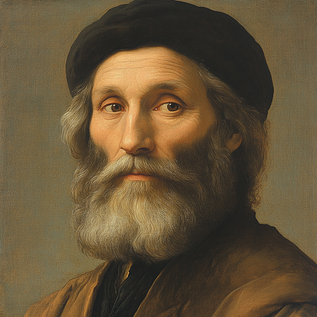 Leonardo Da Vinci Inspired Renaissance Portrait Of A Scholar paint by color