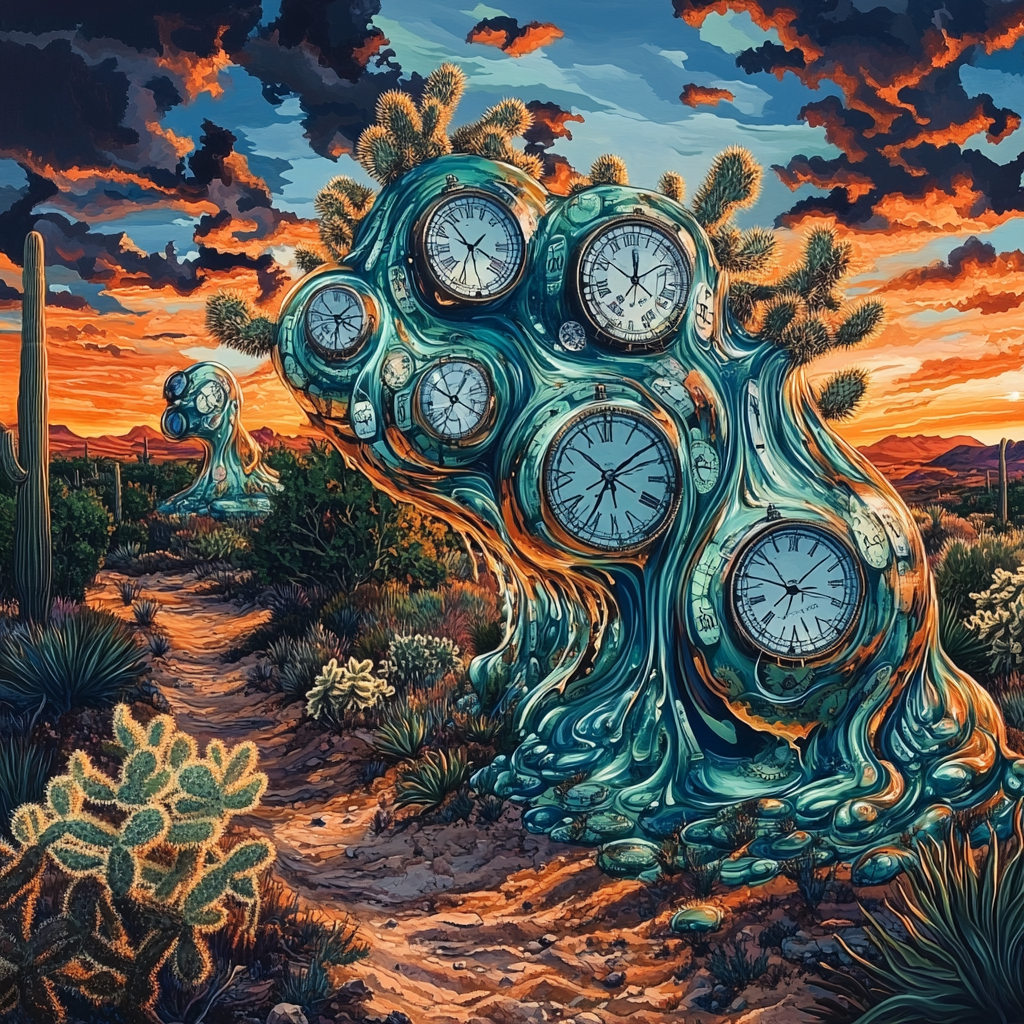 Dali Inspired Surreal Desert paint by numbers