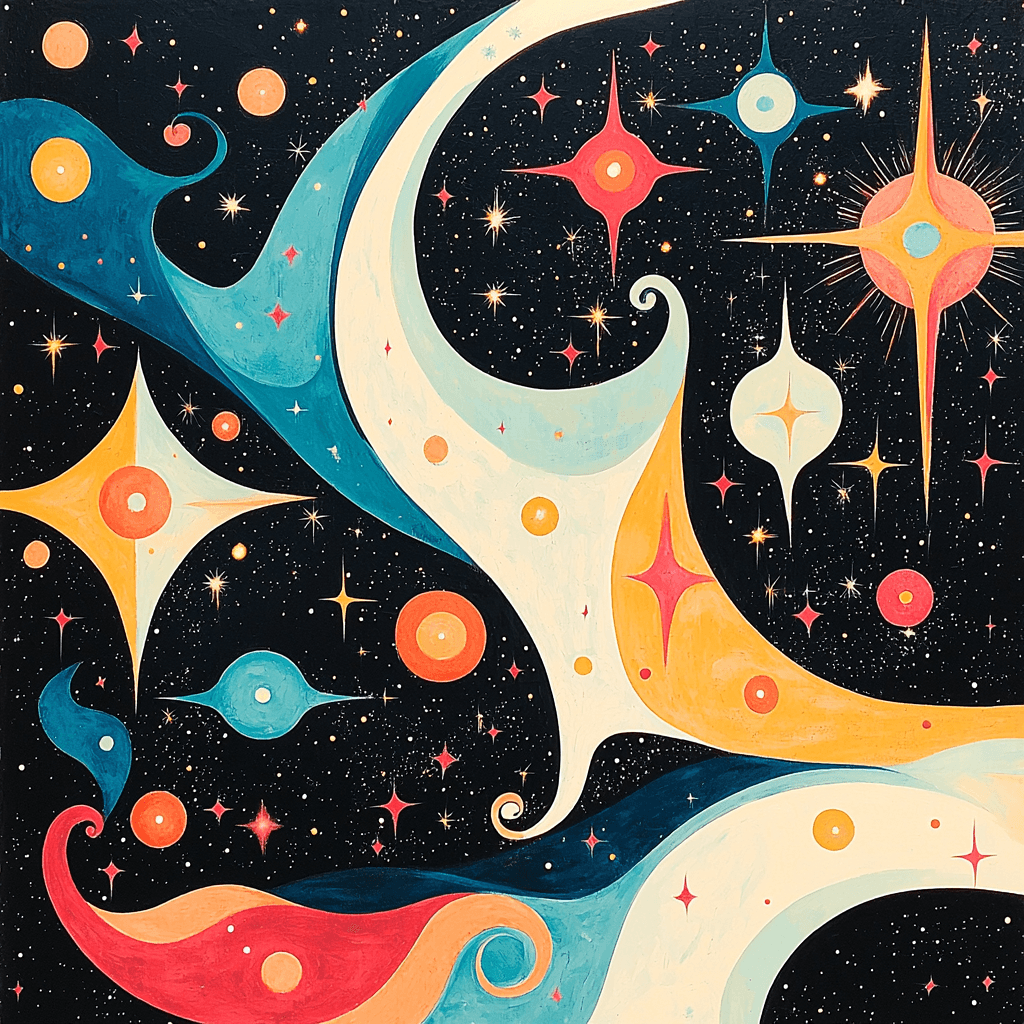 Joan Miró Inspired Cosmic Embrace Number Painting