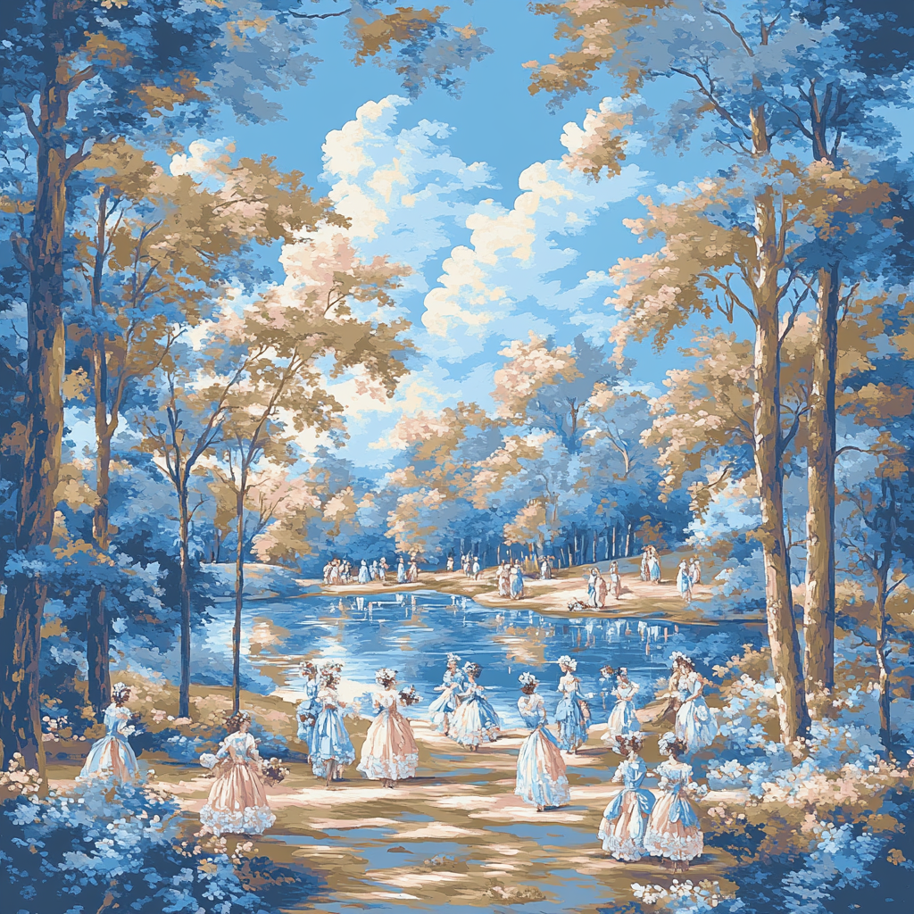 Antoine Watteau Inspired Masked Ball painting number kit