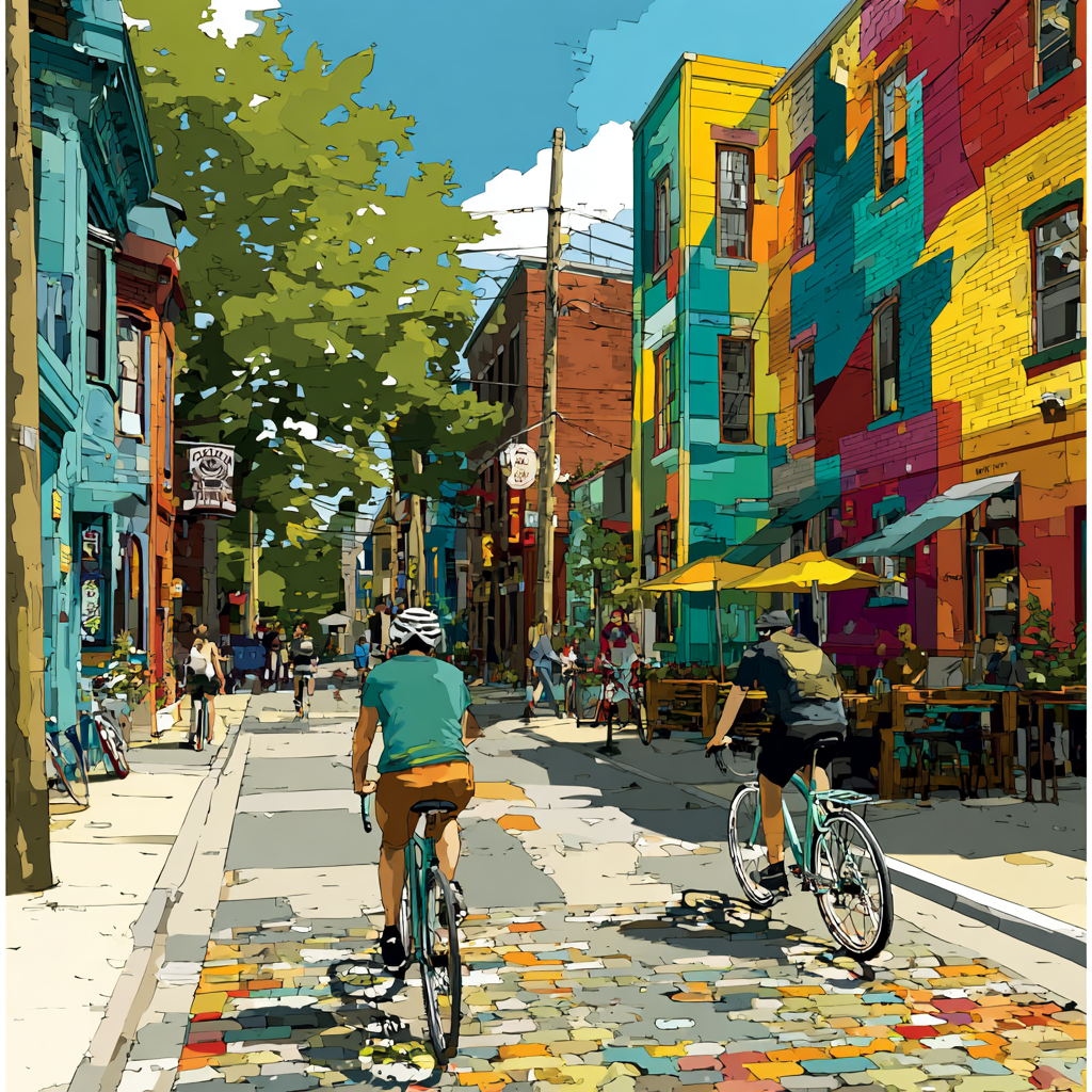 Montreal Plateau Colorful Street Murals Canada painting number kit