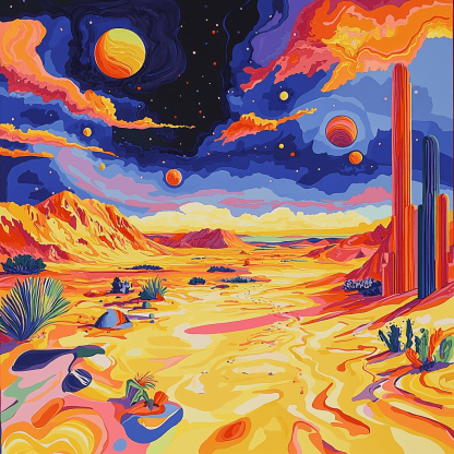 Dali Inspired Surreal Desert Dreams Painting Number Kit