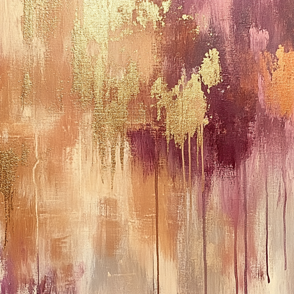 Jackson Pollock Inspired Golden Twilight Vibrations Paint by numbers art