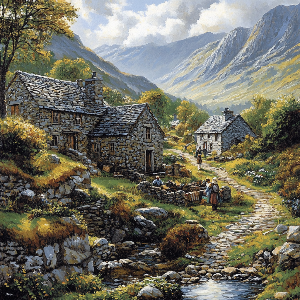 Gustave Courbet Inspired Mountain Village Paint by numbers kits