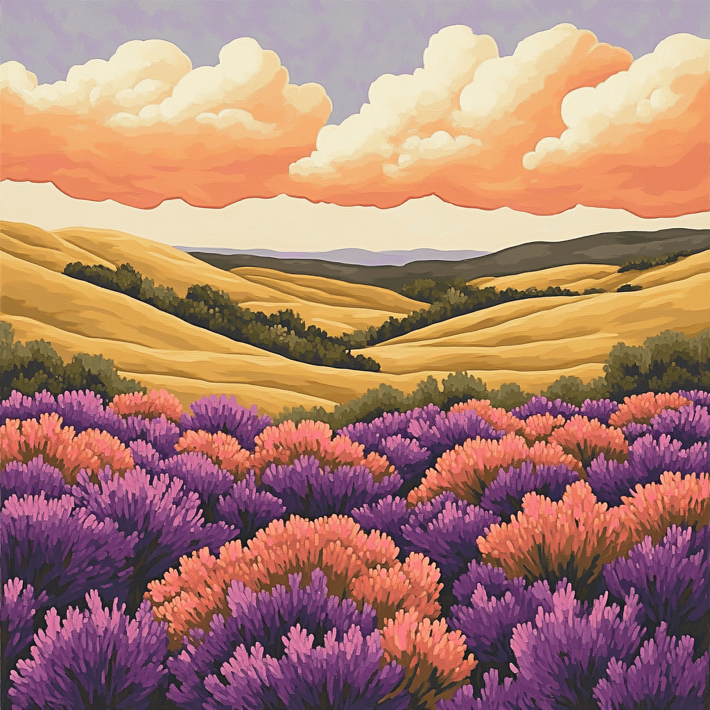 J. E. H. MacDonald Inspired Meadow Of Wildflower Rhapsody paint by number